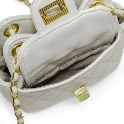 Tiny Quilted Treasure Purse - White