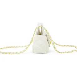 Tiny Quilted Treasure Purse - White