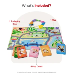 Tonies PAW Patrol Toniebox 2 Bundle with Tonieplay Game, Sleeve and 4 Tonies - Sunset Red