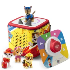 Tonies PAW Patrol Toniebox 2 Bundle with Tonieplay Game, Sleeve and 4 Tonies - Sunset Red