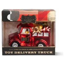 Toy Delivery Truck Glass Ornament