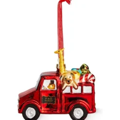 Toy Delivery Truck Glass Ornament