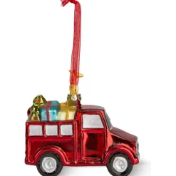 Toy Delivery Truck Glass Ornament