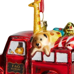 Toy Delivery Truck Glass Ornament