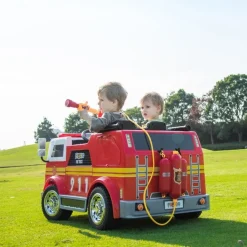 24V Freddo Fire Truck 2-Seater Ride on - Red