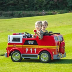 24V Freddo Fire Truck 2-Seater Ride on - Red