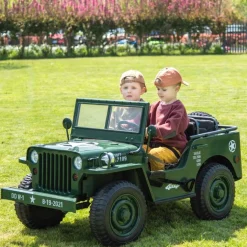 24V Military Jeep 3-Seater Electric Ride On
