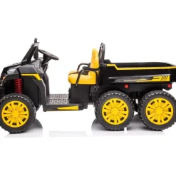 24V 4x4 Freddo Toys Tractor Trailer 2 Seater Ride on - Black