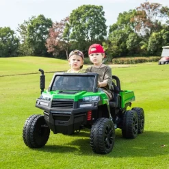24V 4x4 Freddo Toys Tractor Trailer 2 Seater Ride on - Green