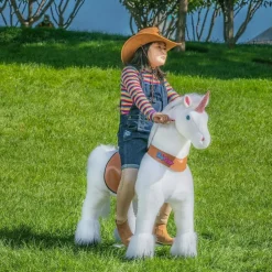 White Model U Ride-On Unicorn - 7+ Years
