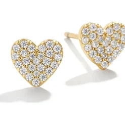 Whole Lotta Heart 18K Gold Kids' Earrings - Pavé
