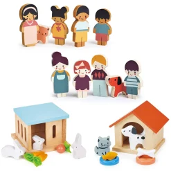 Wood Doll Family & Pets Bundle