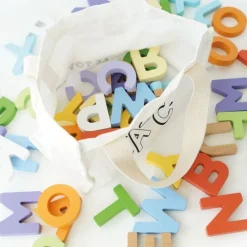 Wooden Alphabet Set & Bag - 60 Letters