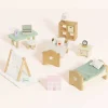 Wooden Dollhouse 24 Piece Child's Bedroom Furniture Set