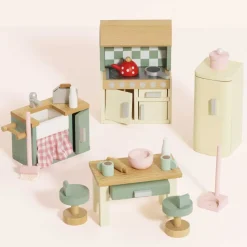 Wooden Dollhouse 20 Piece Kitchen Furniture Set