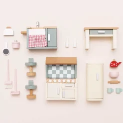 Wooden Dollhouse 20 Piece Kitchen Furniture Set