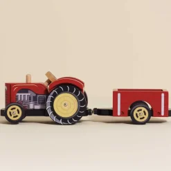 Wooden Farmyard Tractor & Trailer Toy