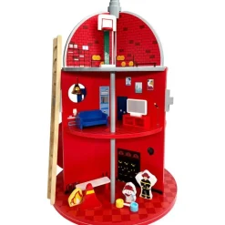 Wooden Fire Station Playset