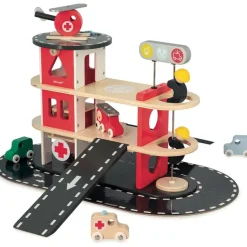 Wooden Fire Station Playset