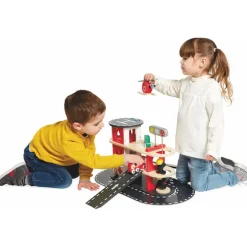 Wooden Fire Station Playset