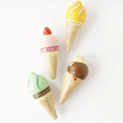 Wooden Ice Cream Cones Set