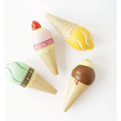Wooden Ice Cream Cones Set