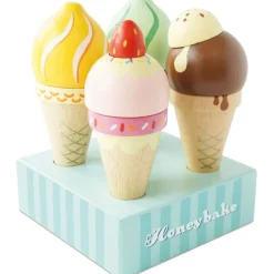 Wooden Ice Cream Cones Set