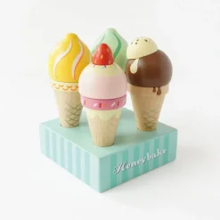 Wooden Ice Cream Cones Set