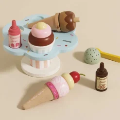 Wooden Ice Cream Stand & Toppings