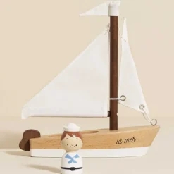 Wooden Sailing Boat & Captain