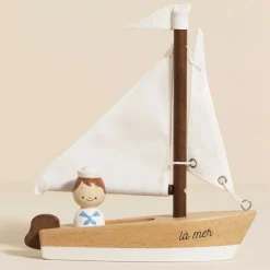 Wooden Sailing Boat & Captain