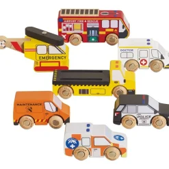 Wooden Set of 7 Emergency Vehicles