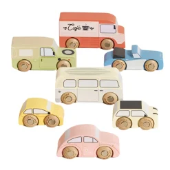 Wooden Vintage Toy Cars - 7 Pieces
