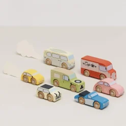 Wooden Vintage Toy Cars - 7 Pieces