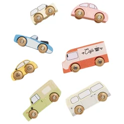 Wooden Vintage Toy Cars - 7 Pieces