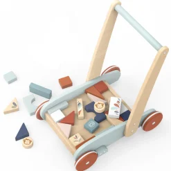 Wooden Walker with Building Blocks
