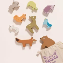 Woodland Stacking Forest Animals & Bag - 10 Pieces